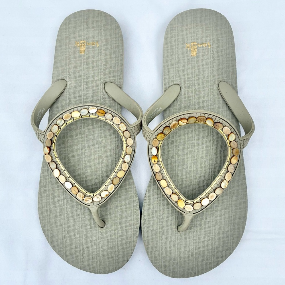 Sanuk Ibiza Luna Shell Beaded Sandals NEW Size 8-9